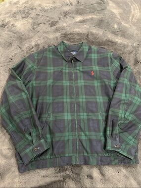Polo by Ralph Lauren Green & Navy Plaid Harrington Jacket XXL